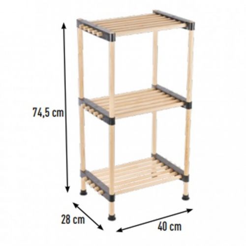 Seowood višenamenska drvena polica 40x28x74,5 cm slika 4