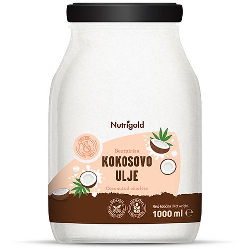 Kokosovo ulje bez mirisa -  staklenka 1000ml Nutrigold slika 1