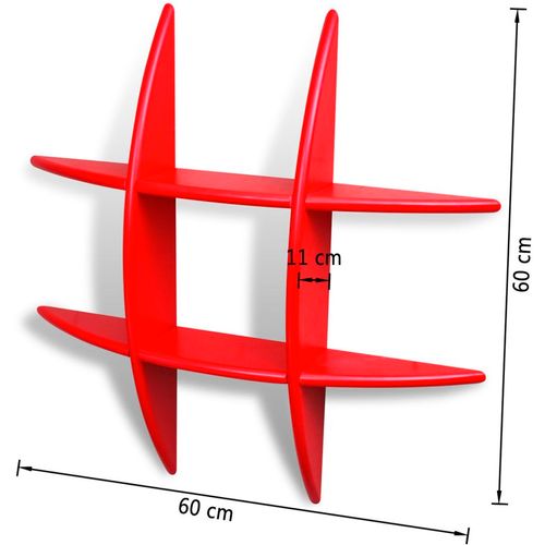 Crvena MDF viseća polica za knjige/DVD slika 8