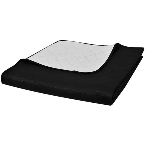 130887 Double-sided Quilted Bedspread Black/White 220 x 240 cm slika 8