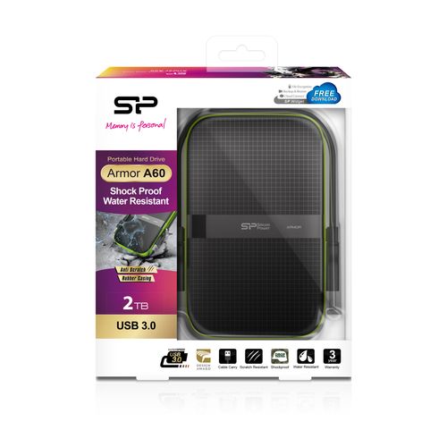 Silicon Power SP020TBPHDA60S3K Portable HDD 2TB, Armor A60, USB 3.2 Gen.1, Black slika 4