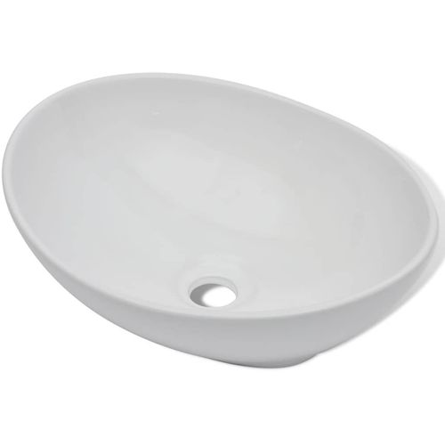Umivaonik s miješalicom keramički ovalni bijeli slika 15