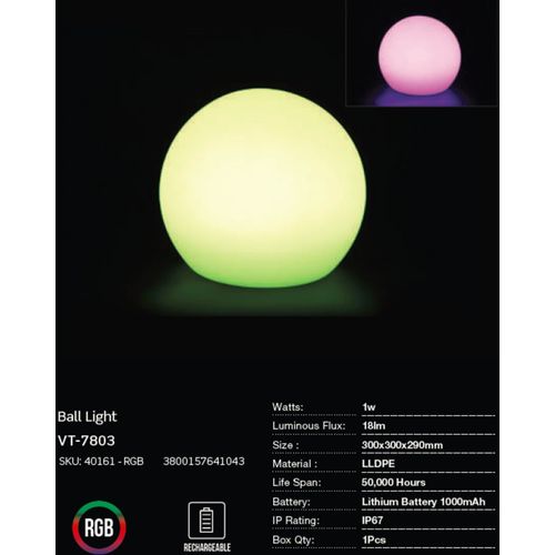LED bežična punjiva rasvjeta — BALL slika 3