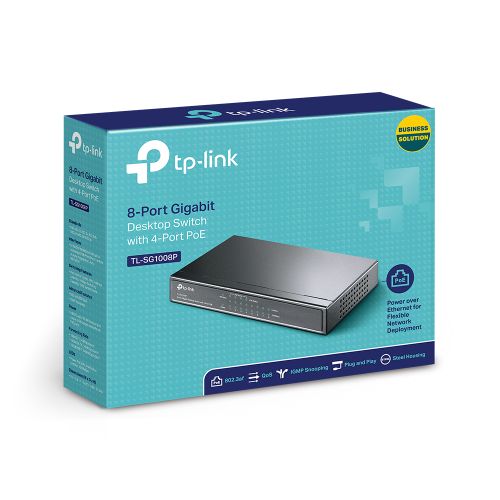 Switch TP-LINK TL-SG1008P Gigabit 8x RJ45 10 100 1000Mbps 4x PoE Desktop metalno kuciste slika 3