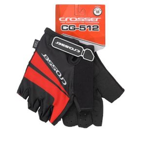 Rukavice CROSSER CG-512 SHORT FINGER black/ red M