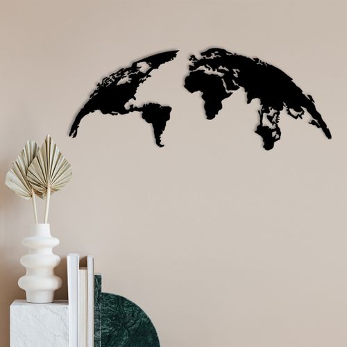 World Map Small Metal Decor Black Decorative Metal Wall Accessory slika 3