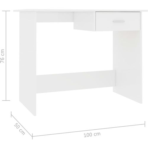 Radni stol visoki sjaj bijeli 100 x 50 x 76 cm od iverice slika 6