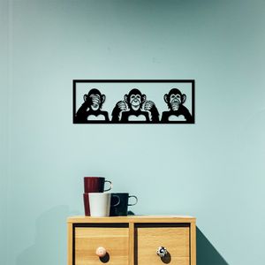 Wallity Metalna zidna dekoracija, Three Monkeys - S