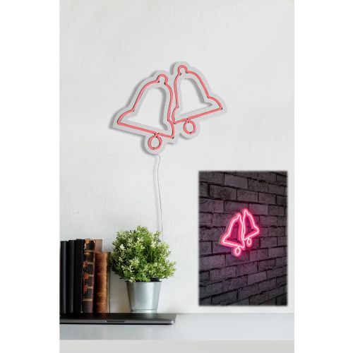 Wallity Ukrasna plastična LED rasvjeta, Bells - Pink slika 13