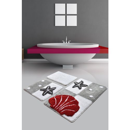 Deniz Yildizi - Grey Multicolor Bathmat Set (3 Pieces) slika 2