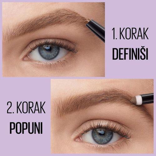 Maybelline New York Express Brow Satin Duo olovka za obrve 04 Dark Brown slika 4