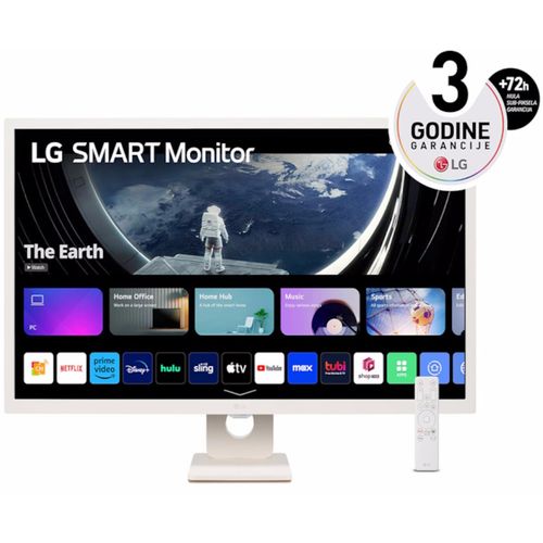 LG 32SR50F-W Monitor 32" IPS 1920x1080 60Hz 8ms GtG HDMIx2 USB zvučnici VESA smart bela slika 1