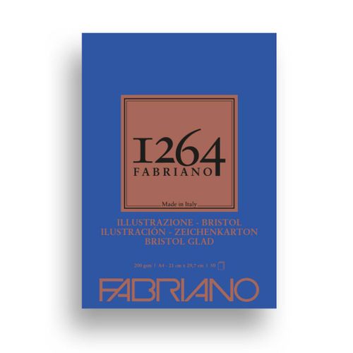 FABRIANO blok 1264 bristol 21x29,7 (a4) 200g 50l ljepljen na vrhu 19100654 slika 1