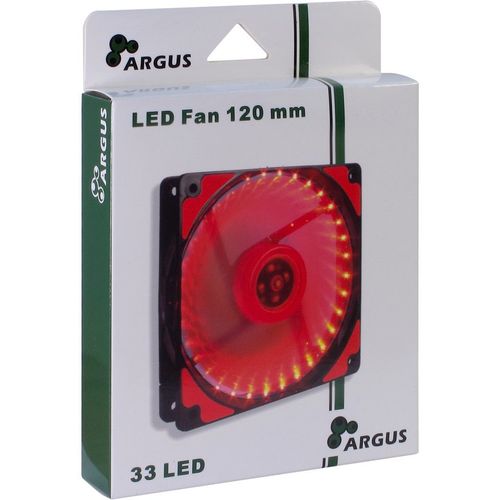 InterTech Fan Argus L-12025 RD, 120mm LED, Red slika 3