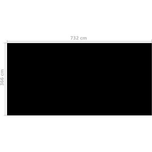 Pokrivač za bazen crni 732 x 366 cm PE slika 20