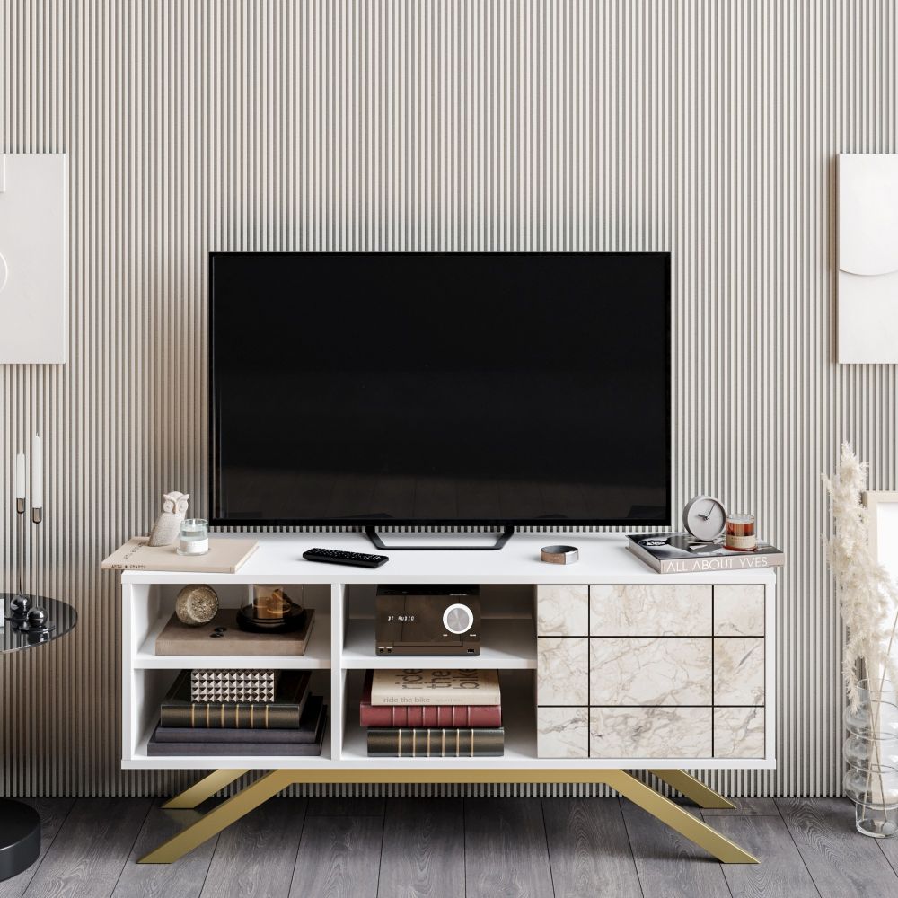 TV Stalak North u Bijeloj i Zlatnoj Boji slika 2