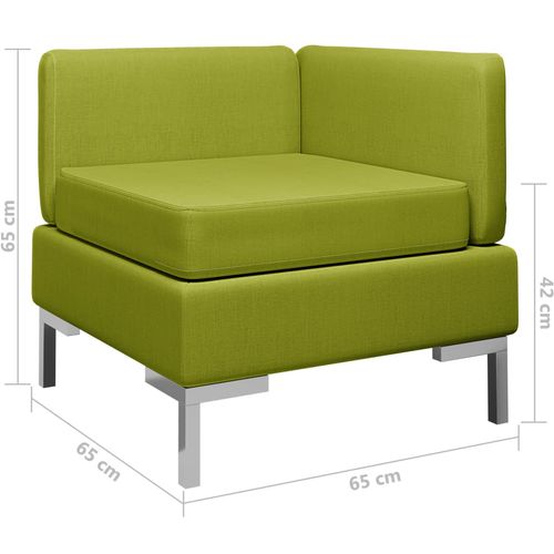 Modularna kutna sofa s jastukom od tkanine zelena slika 9