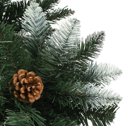 Umjetno božićno drvce sa šiškama i bijelim sjajem 150 cm slika 5
