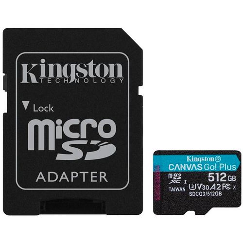 KINGSTON Memorijska kartica U3 V30 microSDXC 512GB Canvas Go Plus 170R A2 + adapter SDCG3/512GB slika 1