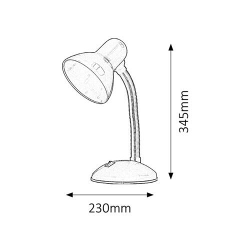 Rabalux Dylan stona lampa E27 max 40W crna slika 3