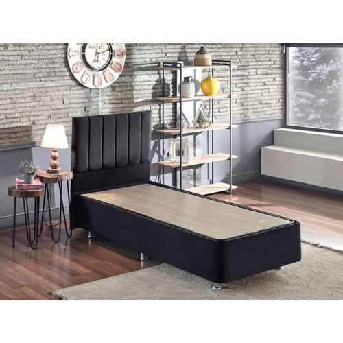 Woody Fashion Osnova i uzglavlje kreveta za jednu osobu, Crno, Ela Single - Black (100 x 200) slika 1