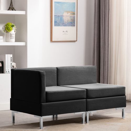 2-dijelni set sofa od tkanine crni slika 19