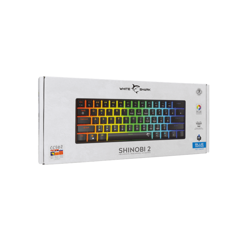 WHITE SHARK Tastatura GK-004122 SHINOBI-2 / HR, plavi prekidači slika 7