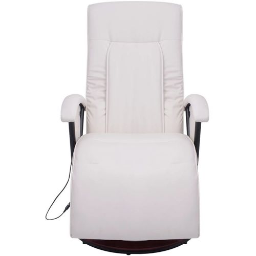 Shiatsu masažna fotelja od umjetne kože bijela slika 29
