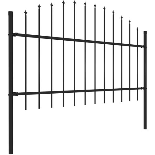 Vrtna ograda s ukrasnim kopljima (1-1,25) x 6,8 m čelična crna slika 8