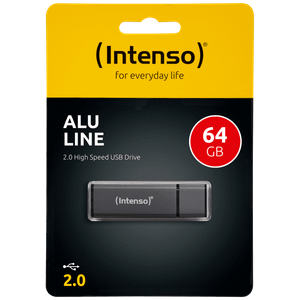 (Intenso) USB Flash drive 64GB Hi-Speed USB 2.0, ALU Line - USB2.0-64GB/Alu-a
