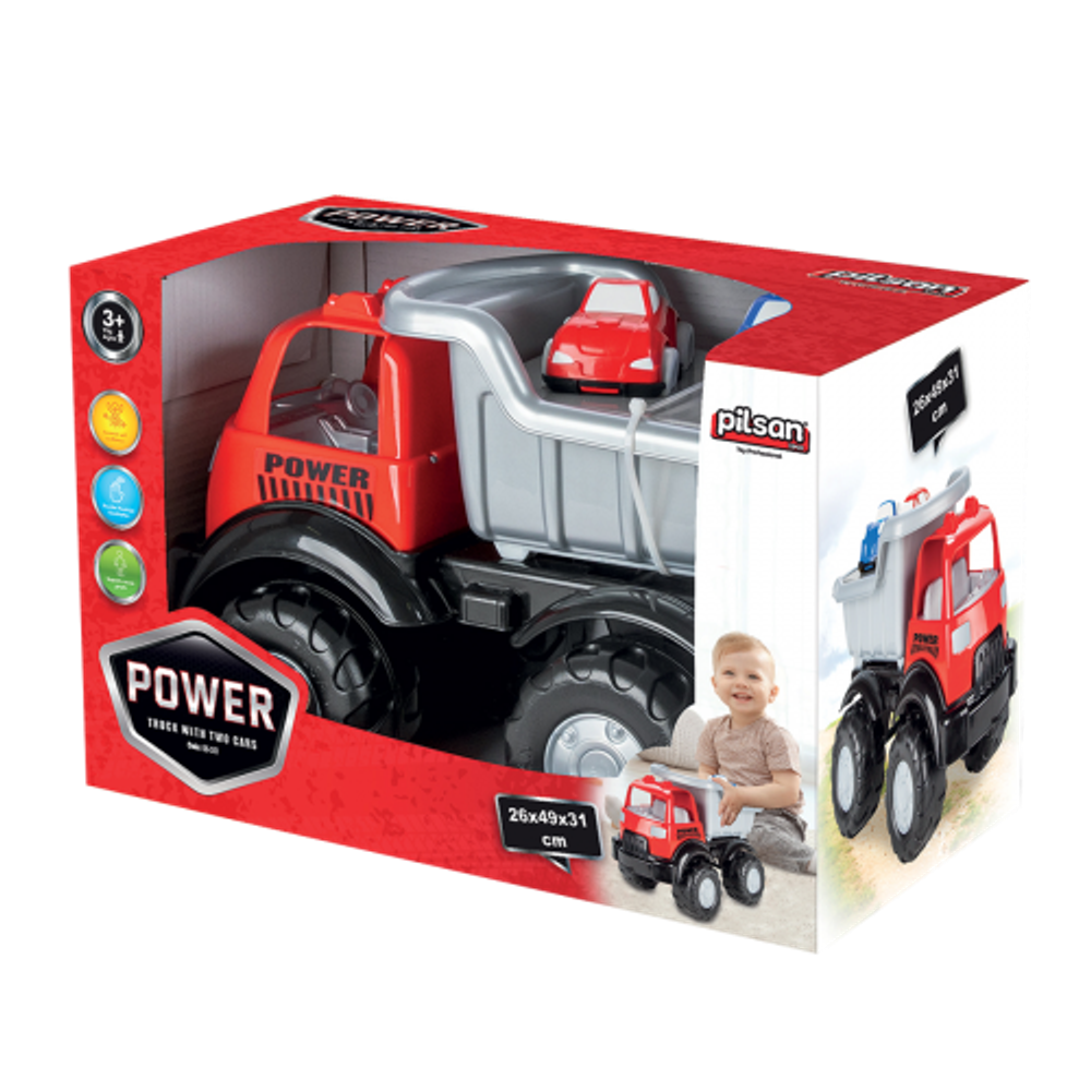 Pilsan Kamion Power sa dva autića 06-517, 49x31x26cm slika 2