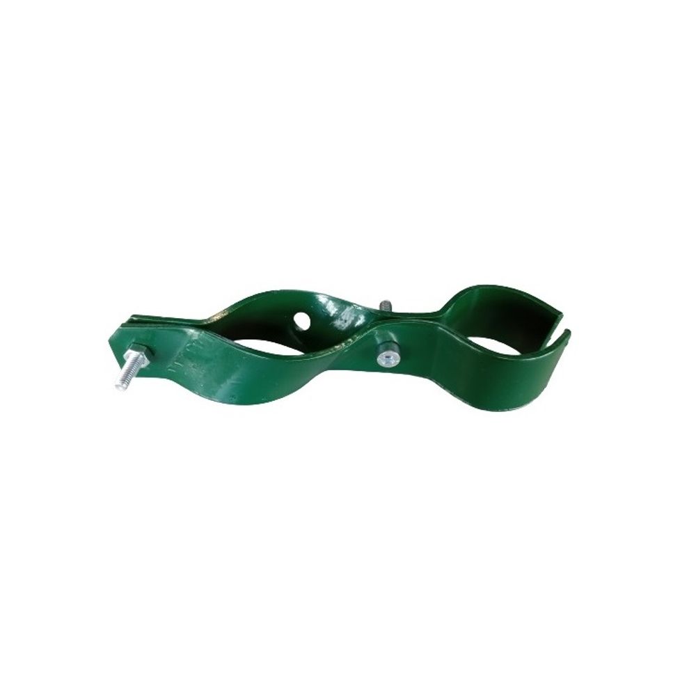 Metalna šelna za okrugli stub, plastificirana, zelena slika 1
