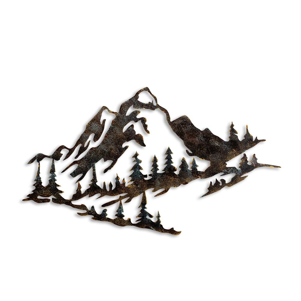 Decorative metal wall accessory Mountain - 1, colour: multicolor slika 6