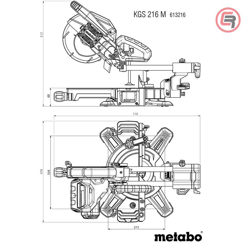 Metabo Pila Kružna KGS 216 M Set Za Kutno Rezanje Potezna 216mm / 1,5kW Sa Dva Lista Pile – 613216900 slika 13