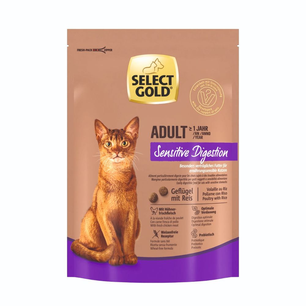 Select Gold Cat Sensitive Digestion Adult perad s rižom 300 g slika 1