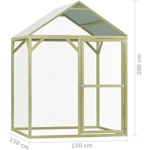 Kavez za kokoši od impregnirane borovine 1,5 x 1,5 x 2 m slika 25