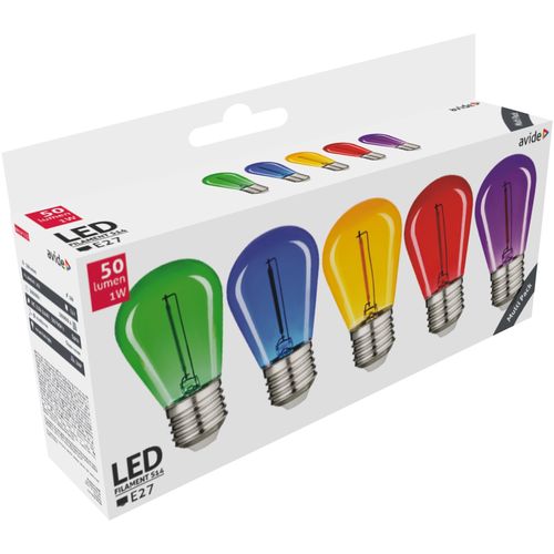 Avide žarulja LED Dekor G45 Filament boja E27 0,6W pk5 slika 1