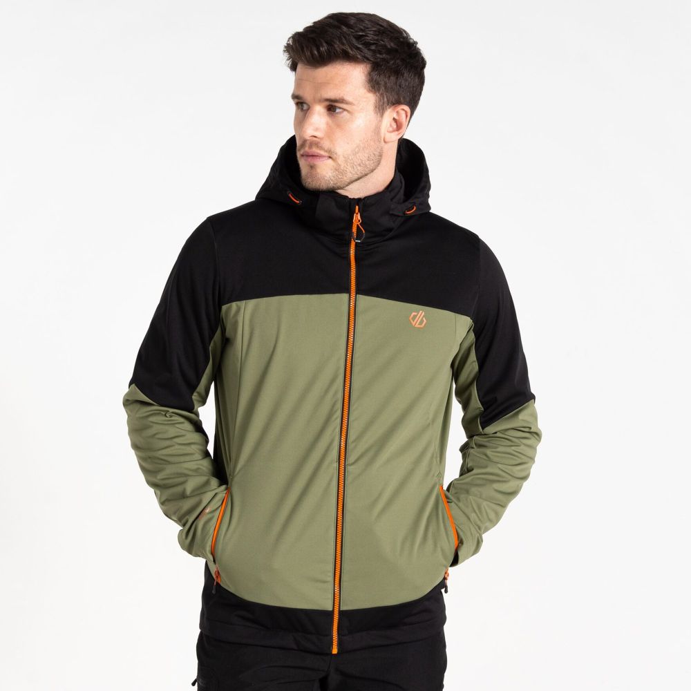 Dare2B Muška jakna Mountaineer Softshell, Olivine Green/Black slika 4