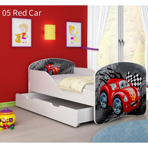 Dječji krevet ACMA s motivom + ladica 160x80 cm 05-red-car slika 1