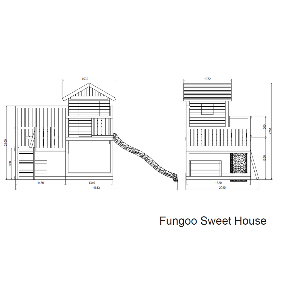 Fungoo set SWEET HOUSE - Drveno dječije igralište slika 7