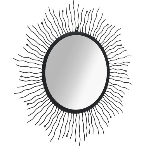 Zidno ogledalo u obliku sunca 80 cm crno slika 5