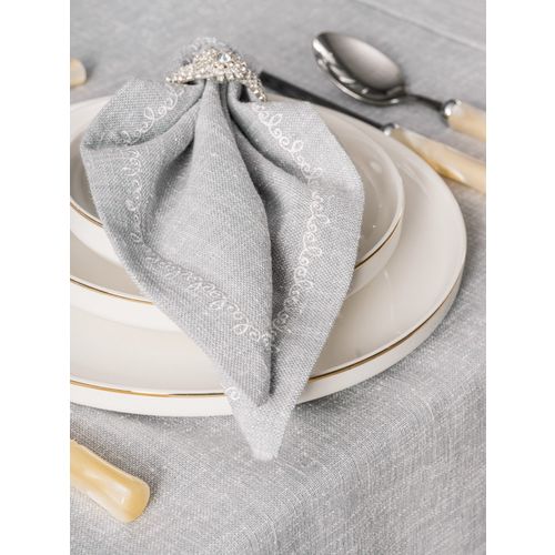 Pera - Grey Grey Tablecloth Set (8 Pieces) slika 4