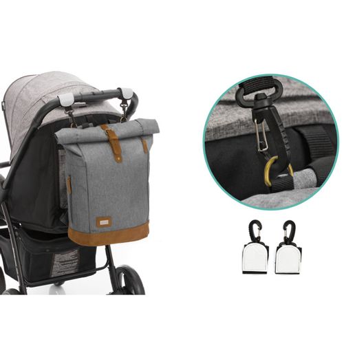 Fillikid torba/ruksak za pelene Rolltop Berlin, crna melange slika 25