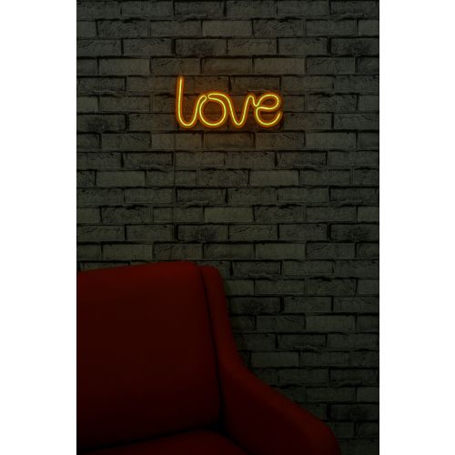 Wallity Ukrasna plastična LED rasvjeta, Love - Yellow slika 12