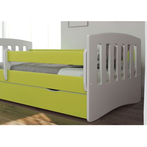 Drveni dečiji krevet Classic sa fiokom - zeleni - 160x80 cm slika 3