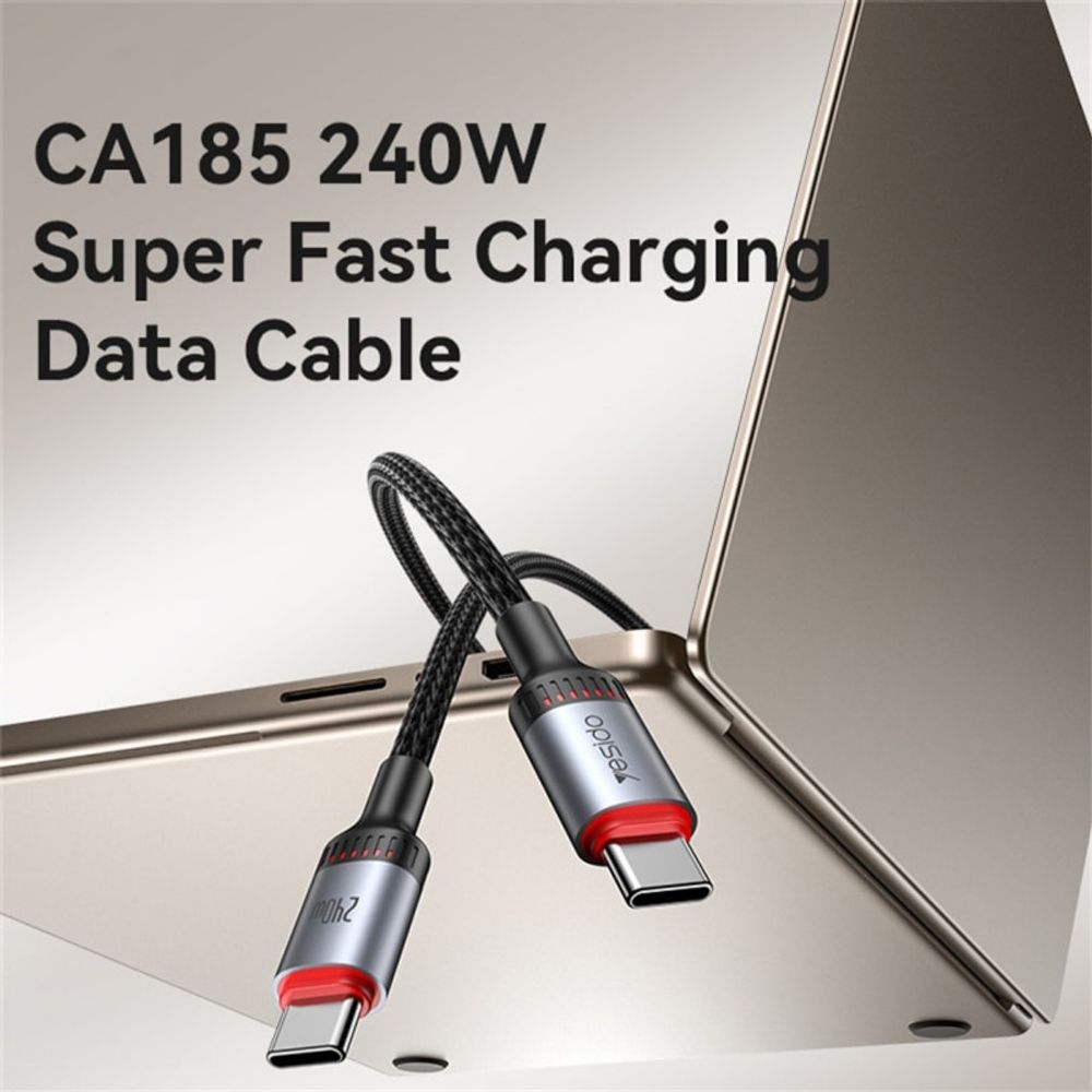 USB-C na USB-C kabel Yesido CA185 240 W 120 cm crni slika 2