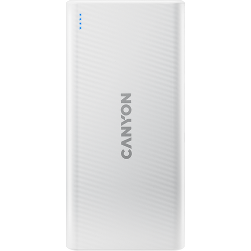 CANYON PB-106 Power bank 10000mAh Li-poly battery, Input 5V/2A, Output 5V/2.1A(Max), USB cable length 0.3m, 140*68*16mm, 0.24Kg, White slika 1