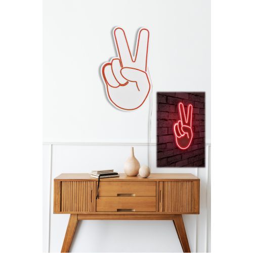 Wallity Ukrasna plastična LED rasvjeta, Victory Sign - Red slika 2