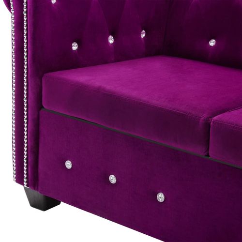 Dvosjed Chesterfield s baršunastom presvlakom 146 x 75 x 72 cm ljubičasti slika 19