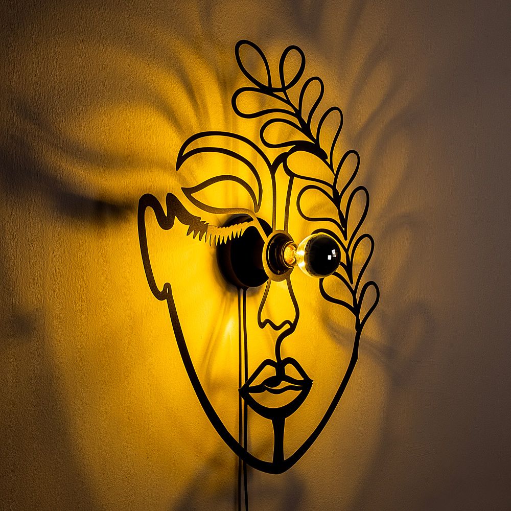 Zidna lampa Flower Faced V2 u crnoj boji slika 5
